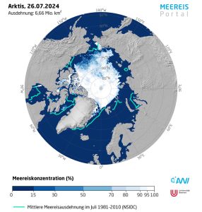Meereisfläche im Juli 2024
