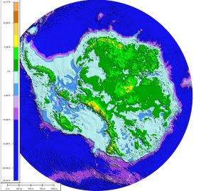 Höhenkarte der Antarktis
