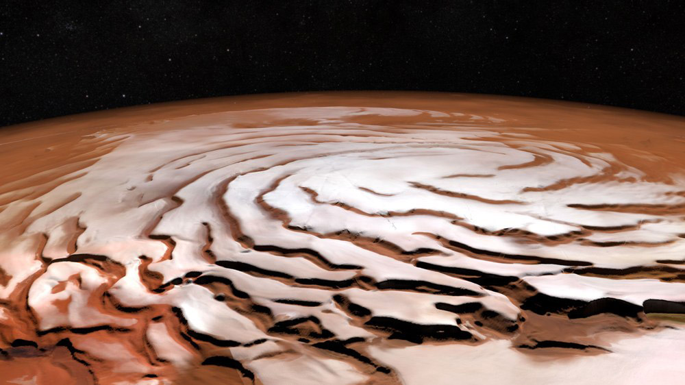 Mars: Nordpol-Eiskappe ist geologisch jung