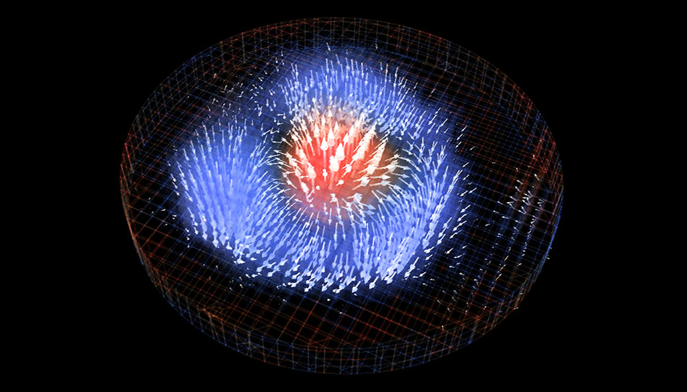 3D rendering at Skyrmion – Micro X-ray fluoroscopy reveals 3D spin structure of tiny magnetic vortices