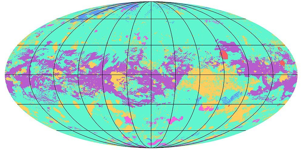 Erste geologische Karte des Titan - Karte enthüllt sechs große