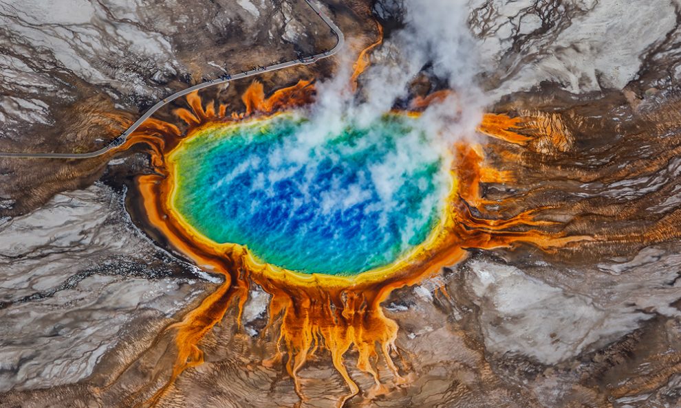 Foto der Grand Prismatic Spring im Yellowstone Nationalpark