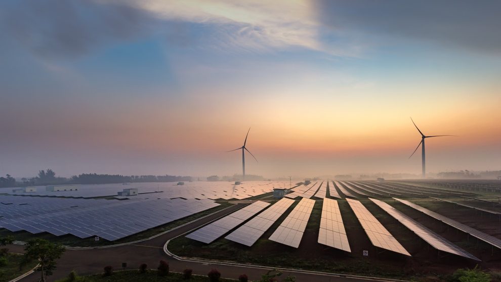 Before sunrise solar power plants